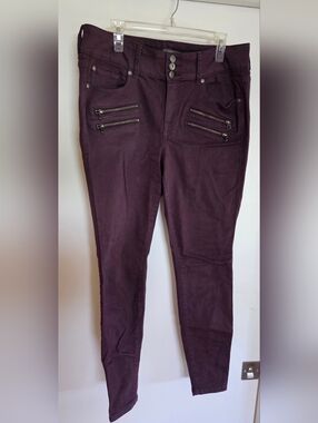torrid Plum Skinny Pants with Quad Zip Accents